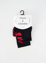 Bas imprimé fantaisie noir CLOVIS & CLOTHILDE femme