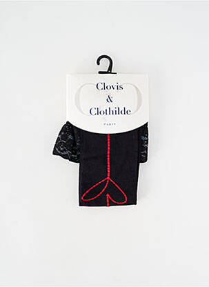 Bas imprimé fantaisie noir CLOVIS & CLOTHILDE femme
