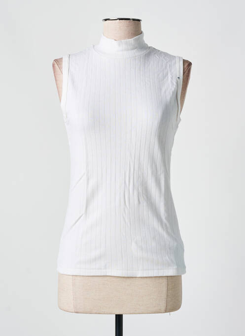 Débardeur stretch sans manche blanc ACHEL femme