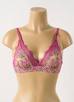Soutien-gorge effet matière satinée haut triangles rose LOVE STORIES femme