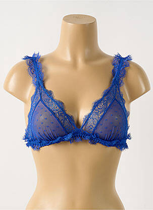 Soutien-gorge sans armature haut triangles bleu LOVE STORIES femme
