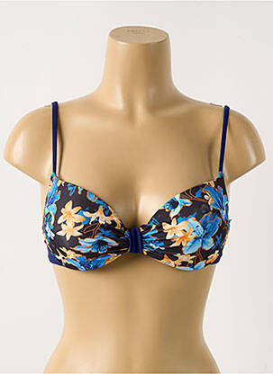 Haut de maillot de bain stretch haut soutien-gorge moulé bleu RAE femme