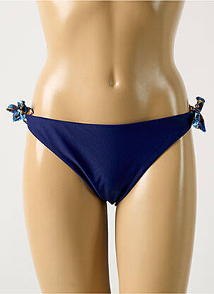 Bas de maillot de bain tissage satiné bikini bleu RAE femme