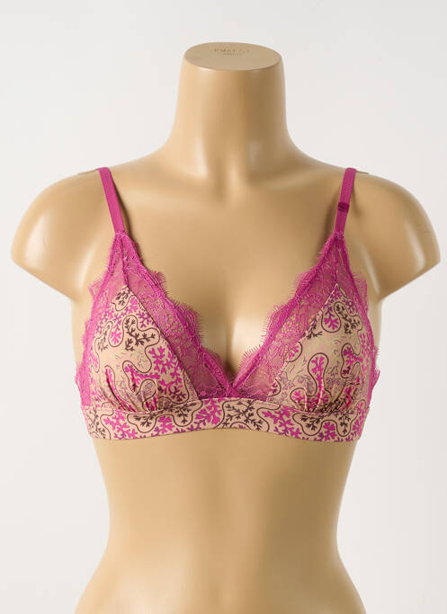 Soutien-gorge sans armature haut triangles rose LOVE STORIES femme
