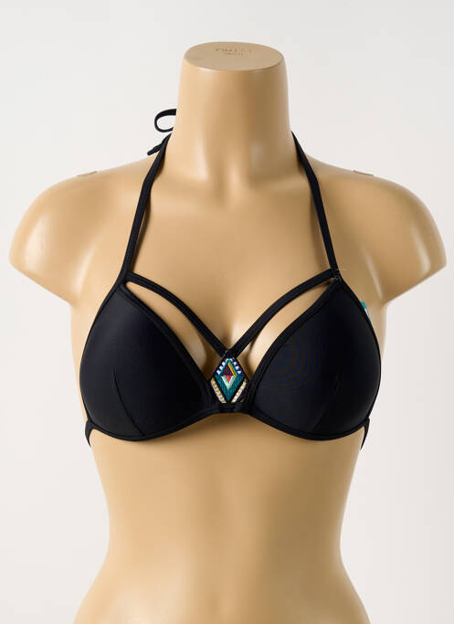 Haut de maillot de bain stretch haut soutien-gorge push-up noir VERY ZEN femme