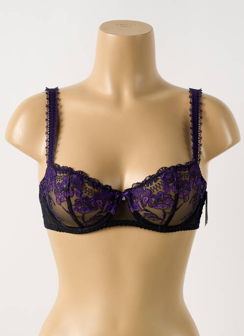 Soutien-gorge effet matière satinée haut soutien-gorge balconnet noir AUBADE femme