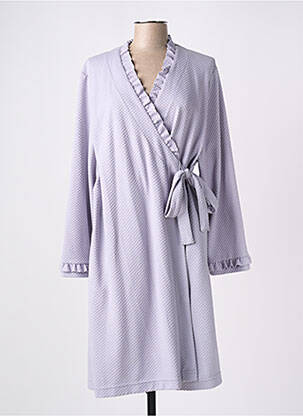 Robe de chambre col v gris PEIGNORA femme