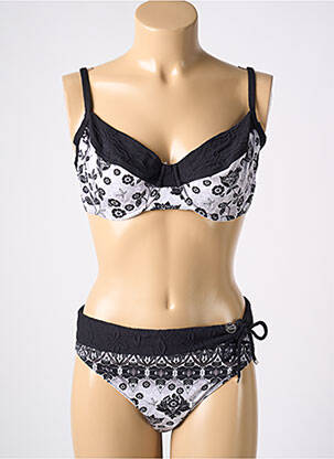 Maillot de bain 2 pièces stretch haut soutien-gorge emboitant noir SUN PLAYA femme