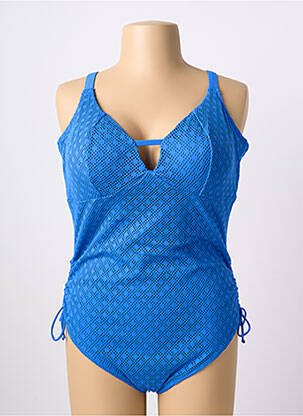 Maillot de bain 1 pièce stretch haut triangles bleu ELOMI femme