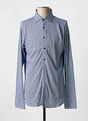 Chemise manches longues imprimé fantaisie bleu DESOTO homme