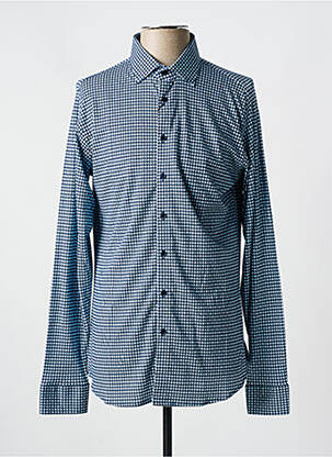 Chemise manches longues manches longues bleu DESOTO homme