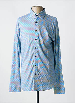 Chemise manches longues imprimé fantaisie bleu DESOTO homme