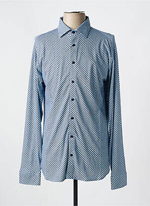 Chemise manches longues imprimé fantaisie bleu DESOTO homme