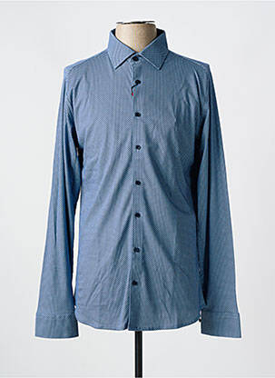 Chemise manches longues imprimé fantaisie bleu DESOTO homme