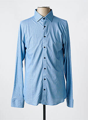 Chemise manches longues imprimé fantaisie bleu DESOTO homme