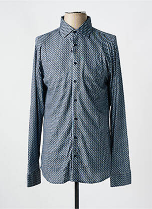 Chemise manches longues imprimé fantaisie bleu DESOTO homme