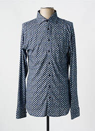 Chemise manches longues imprimé fantaisie bleu DESOTO homme