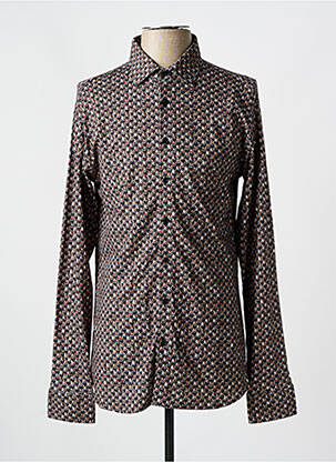 Chemise manches longues manches longues marron DESOTO homme