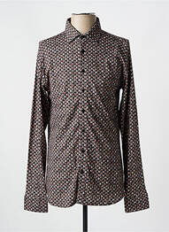 Chemise manches longues imprimé fantaisie marron DESOTO homme