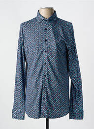 Chemise manches longues imprimé fantaisie bleu DESOTO homme