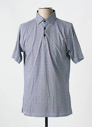Polo coupe cintrée manches courtes bleu DESOTO homme