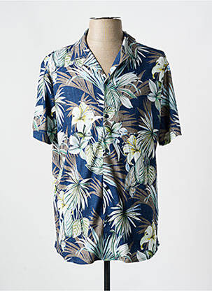 Chemise manches courtes imprimé fantaisie bleu DESOTO homme