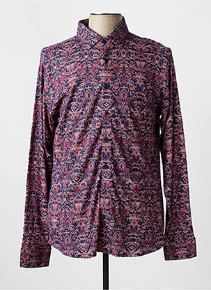 Chemise manches longues imprimé fantaisie rouge DESOTO homme