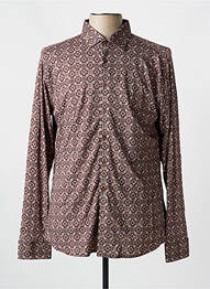 Chemise manches longues imprimé fantaisie marron DESOTO homme