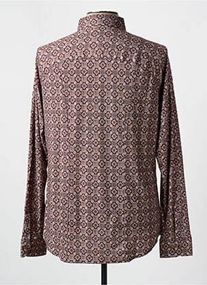 Chemise manches longues imprimé fantaisie marron DESOTO homme