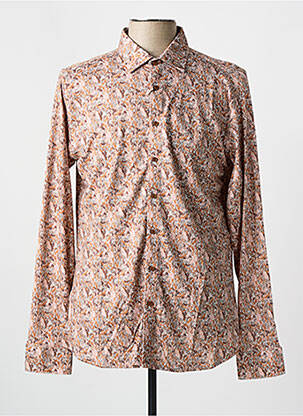 Chemise manches longues imprimé fantaisie marron DESOTO homme