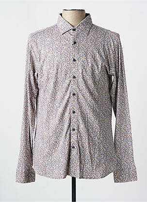 Chemise manches longues imprimé fantaisie beige DESOTO homme
