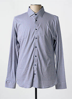 Chemise manches longues imprimé fantaisie bleu DESOTO homme