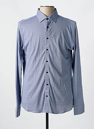 Chemise manches longues imprimé fantaisie bleu DESOTO homme
