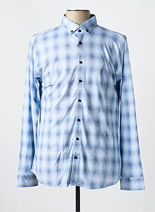 Chemise manches longues manches longues bleu DESOTO homme