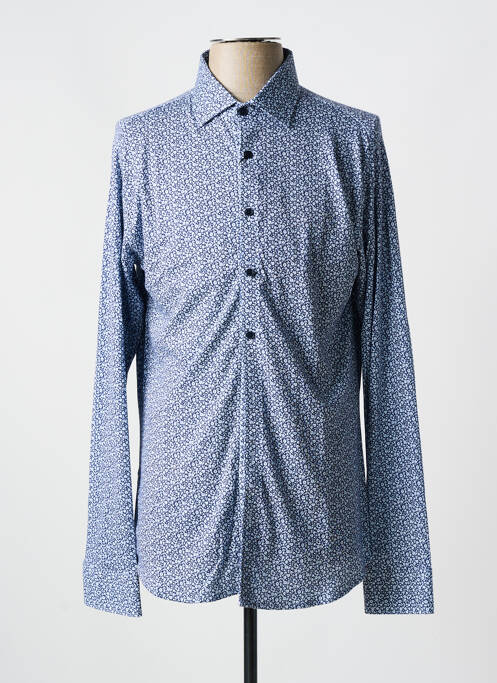 Chemise manches longues imprimé fantaisie bleu DESOTO homme