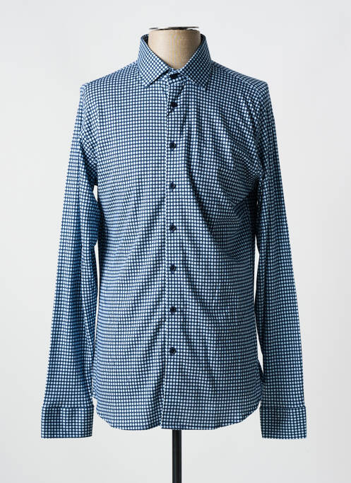 Chemise manches longues imprimé fantaisie bleu DESOTO homme