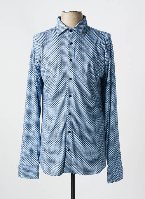 Chemise manches longues imprimé fantaisie bleu DESOTO homme