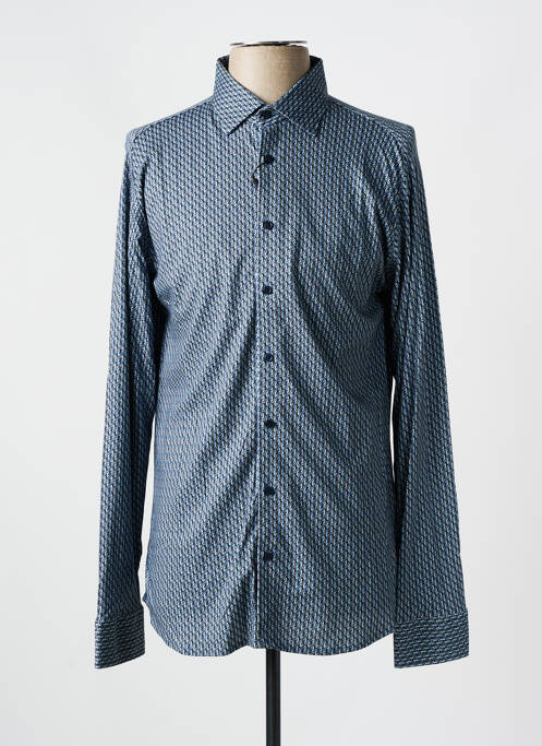 Chemise manches longues imprimé fantaisie bleu DESOTO homme