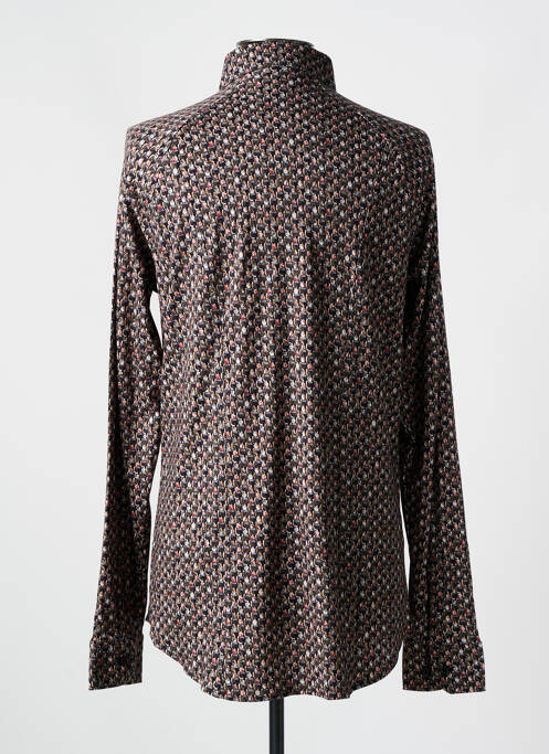 Chemise manches longues imprimé fantaisie marron DESOTO homme