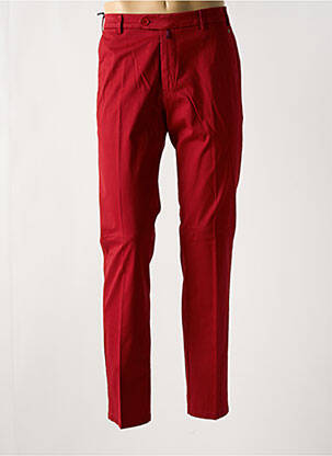 Pantalon chino fermeture zippée sous rabat avec crochet taille normale rouge MEYER homme