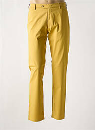 Pantalon chino fermeture zippée sous rabat avec crochet taille normale jaune MEYER homme