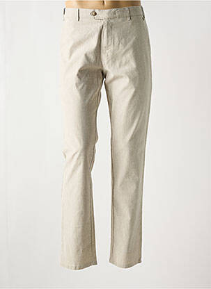 Pantalon chino fermeture zippée sous rabat avec crochet taille normale beige MEYER homme