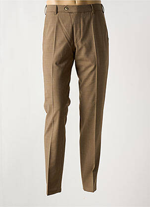 Pantalon chino fermeture zippée sous rabat avec crochet taille normale marron MEYER homme