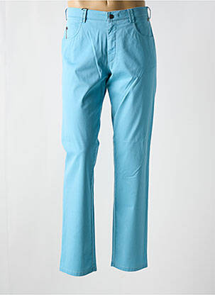 Pantalon chino fermeture zippée sous rabat avec crochet taille normale bleu MEYER homme