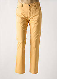 Pantalon chino fermeture zippée sous rabat avec crochet taille normale jaune MEYER homme