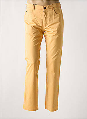 Pantalon chino fermeture zippée sous rabat avec crochet taille normale jaune MEYER homme