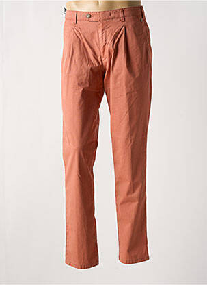 Pantalon chino fermeture zippée sous rabat avec crochet taille normale marron MEYER homme