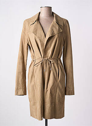 Veste en cuir sans repassage beige OAKWOOD femme