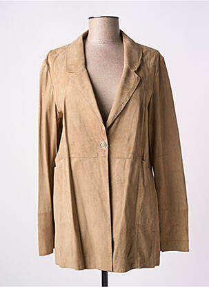 Veste en cuir poches beige OAKWOOD femme