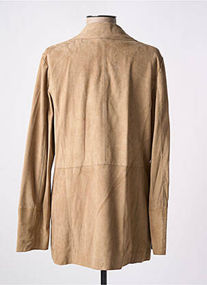 Veste en cuir poches beige OAKWOOD femme